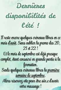 promortion l'espace massages aout 2025 sandra foddai